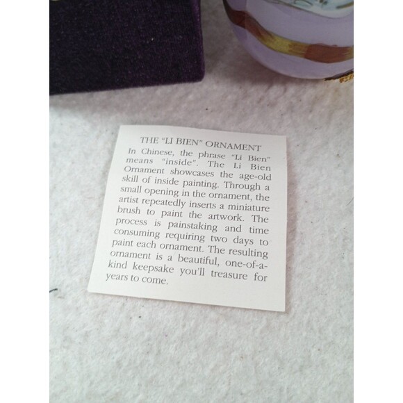 Li Bien “Peace On Earth” 2003 Purple Dove Glass Christmas Ornament w/ Box – Vtg - Picture 2 of 11